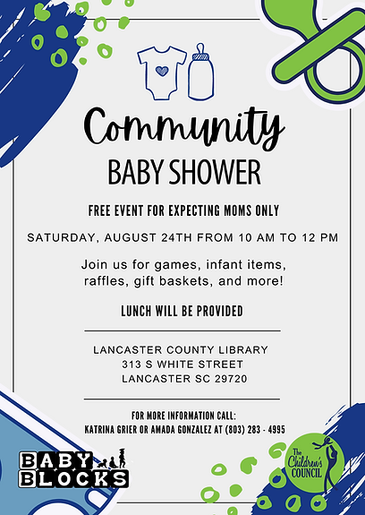 Community Baby Shower informational flyer