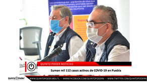 Suman mil 112 casos activos de COVID-19 en Puebla