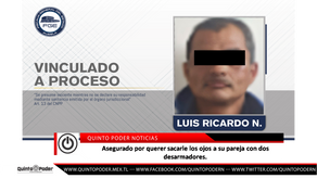 Asegurado por querer sacarle los ojos a su pareja con dos desarmadores. 