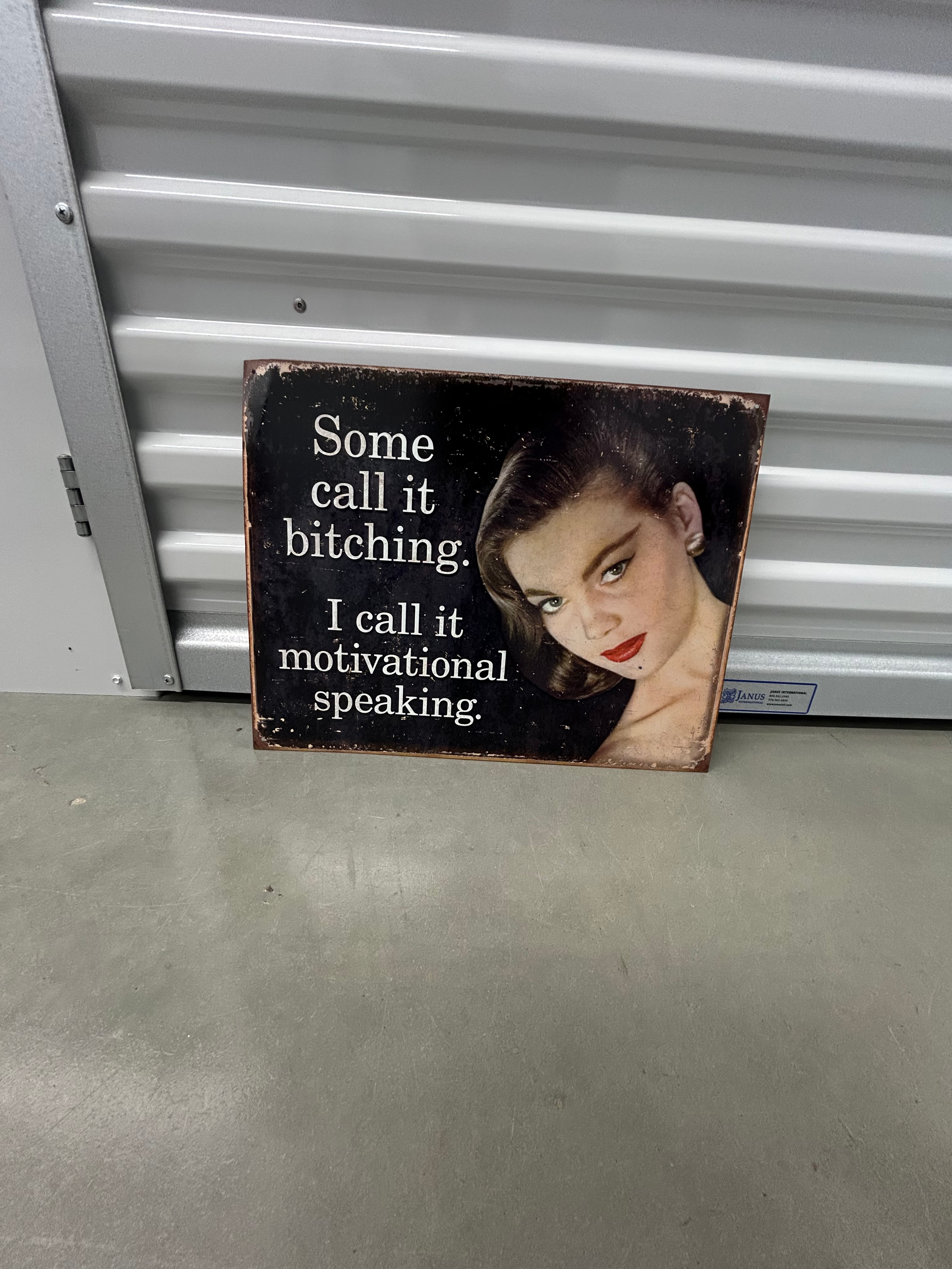 TIN SIGN "Lady Humor” Jokes Vintage Rustic