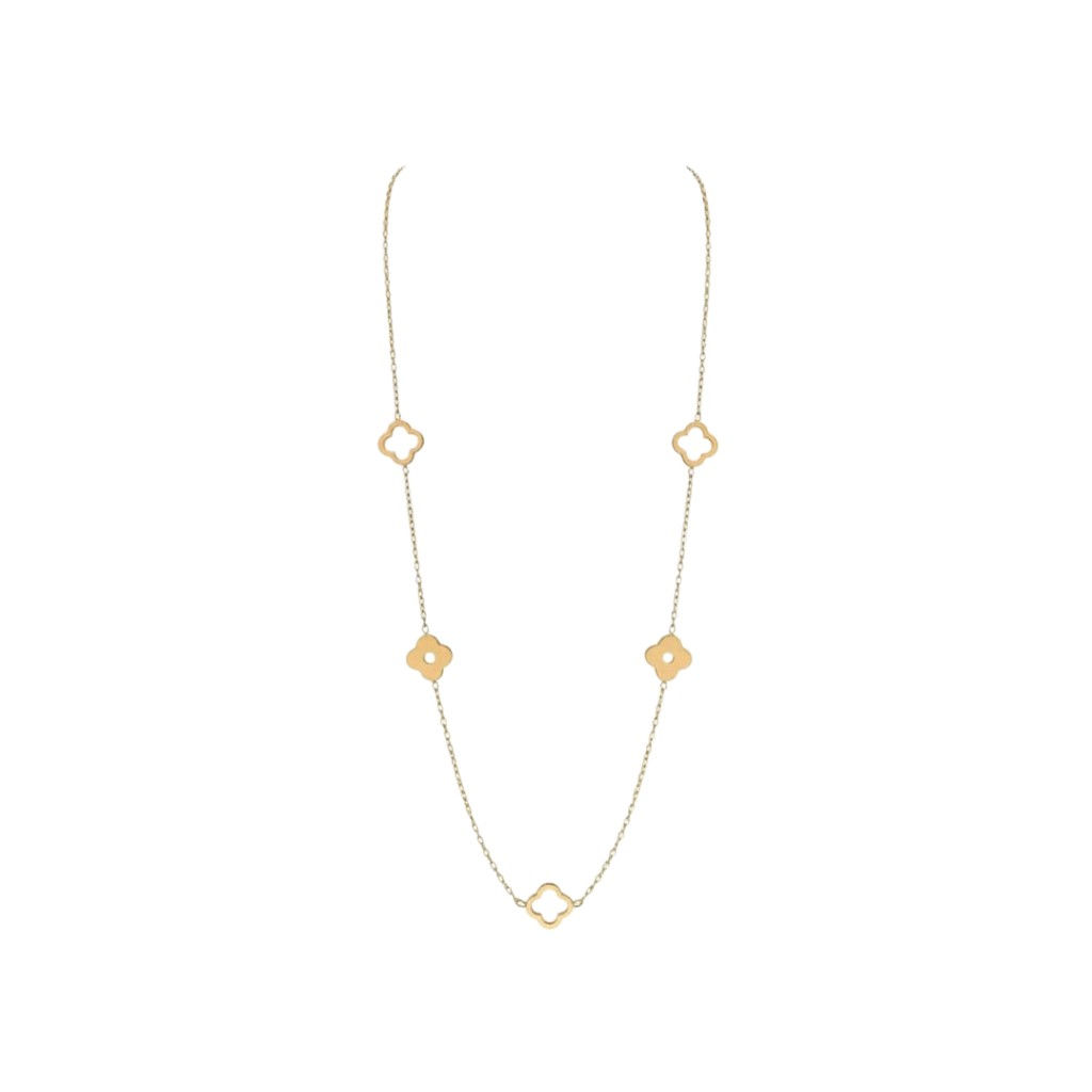 Minimalist Golden Flower Chain Stainless Steel Gold-Plated Necklace