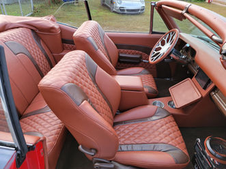 Custom cognac leather diamond-stitch convertible interior