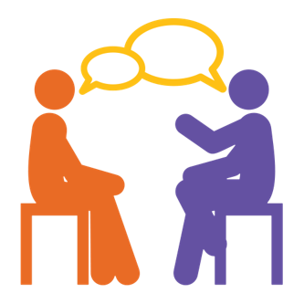 Intergenerational conversation illustration
