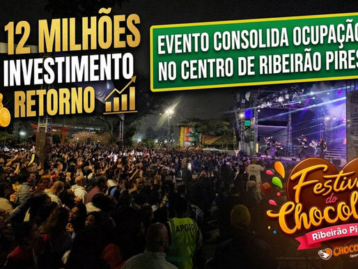 Festival do Chocolate de Ribeirão Pires movimenta R$ 12 milhões e reúne mais de 144 mil visitantes