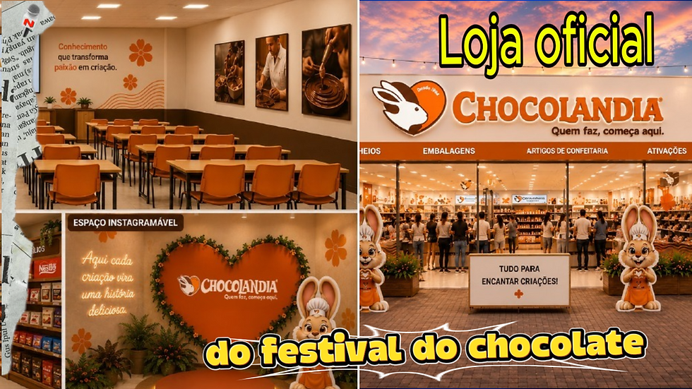 Festival do Chocolate 2026 terá apoio completo da Chocolândia com loja oficial, oficinas gratuitas e muito mais
