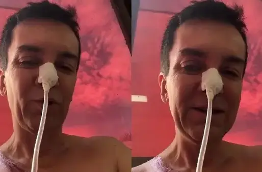 Regis Danese coloca sonda após piora no quadro e chora em hospital