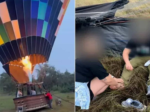 Balão de passeio se choca em paredão de pedra na Chapada dos Veadeiros