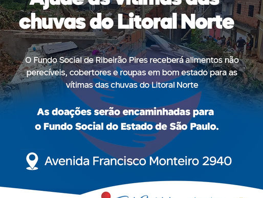 Ribeirão Pires arrecada donativos para o Litoral Norte