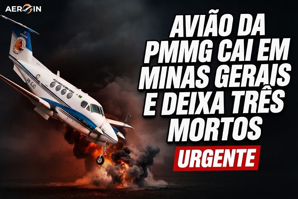 Avião da Polícia Militar cai no interior de Minas Gerais e deixa três mortos