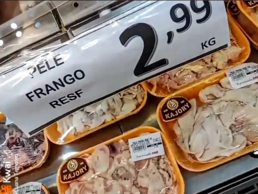 Pele de frango vira opção barata em supermercado do ES