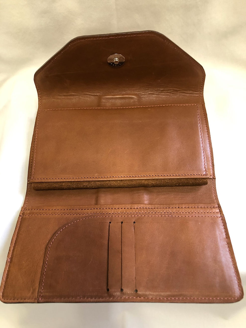 Thumbnail: Women's Leather Wallet with Blue Cross Inlay