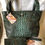 Thumbnail: Handmade Leather Women's Tote Bag w/clutch wallet - GATOR TURQUOISE