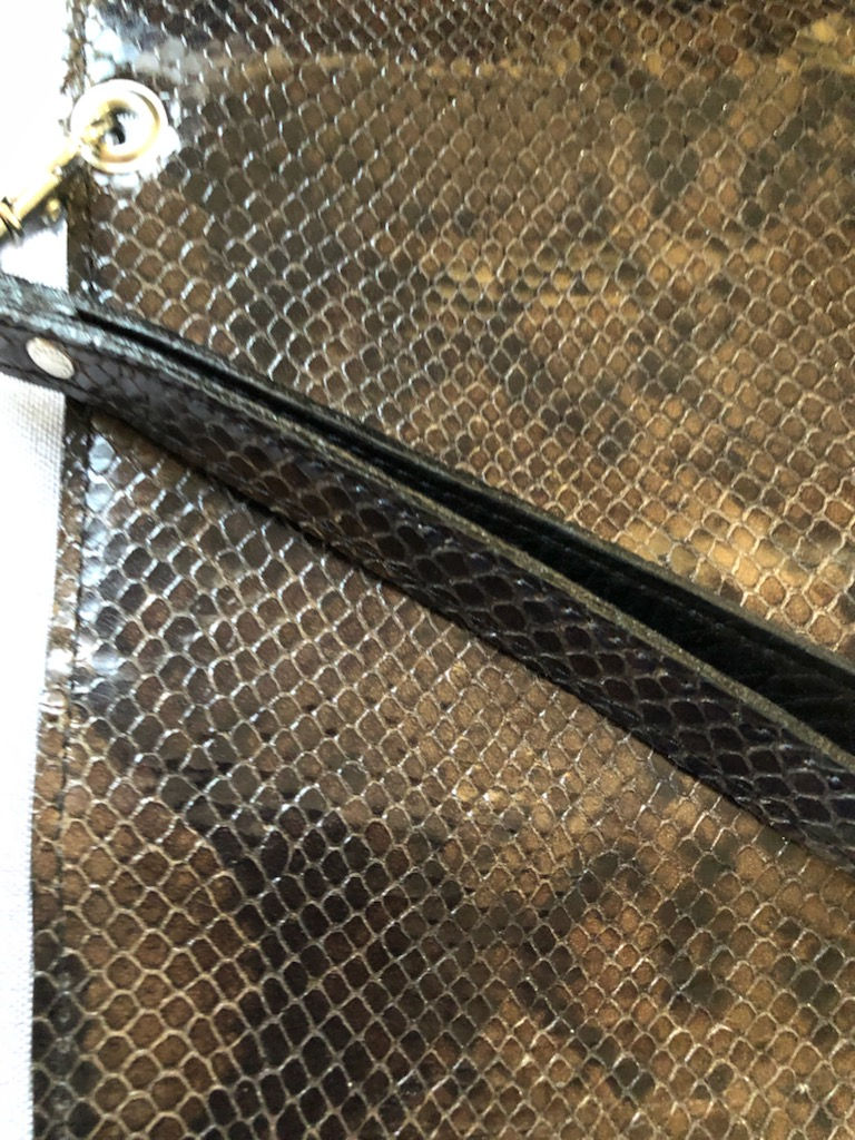 Thumbnail: Handmade Leather Women's Bucket Purse w/wristlet wallet - Python Snake