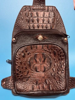 Thumbnail: Brown Crossover Bag Concho w/Gator Inlay