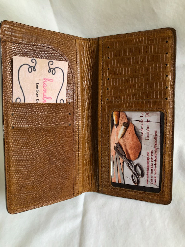 Thumbnail: Men's Roper Style Leather Wallet with Gold Cross