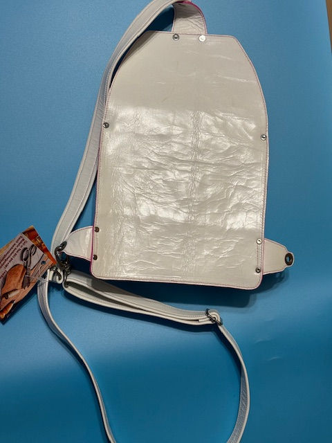 Thumbnail: White / Pink Crossover Bag w/Gator Inlay