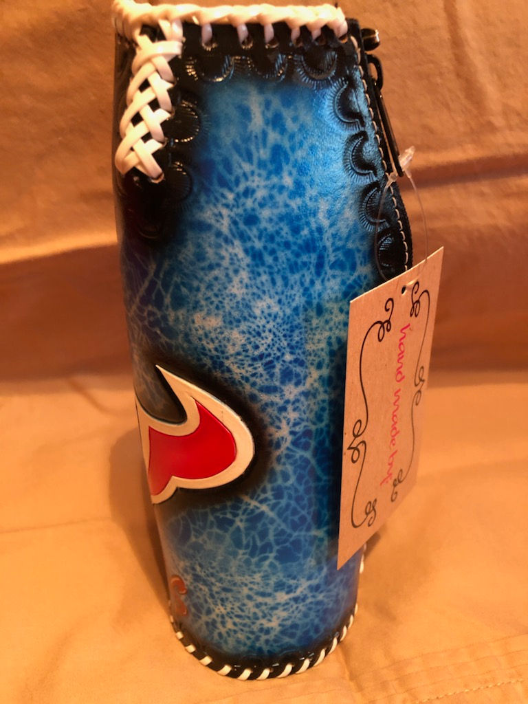 Thumbnail: Handmade Leather Koozie - Houston Texans Football BLUE