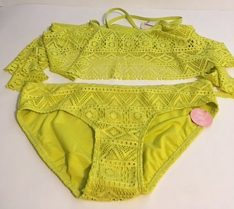 lime green two piece swimsuit