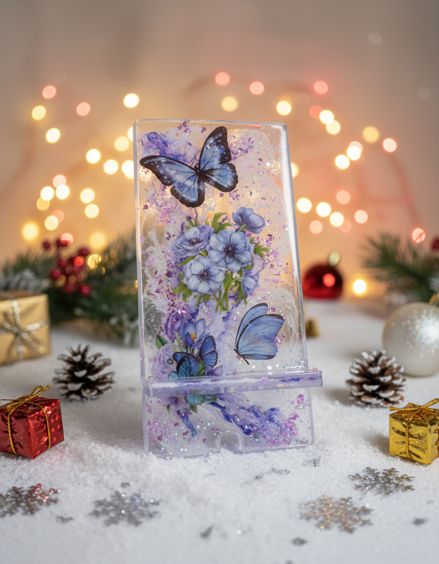 Design #1 Purple Butterfly/Flower Phone Stand Gift Collection