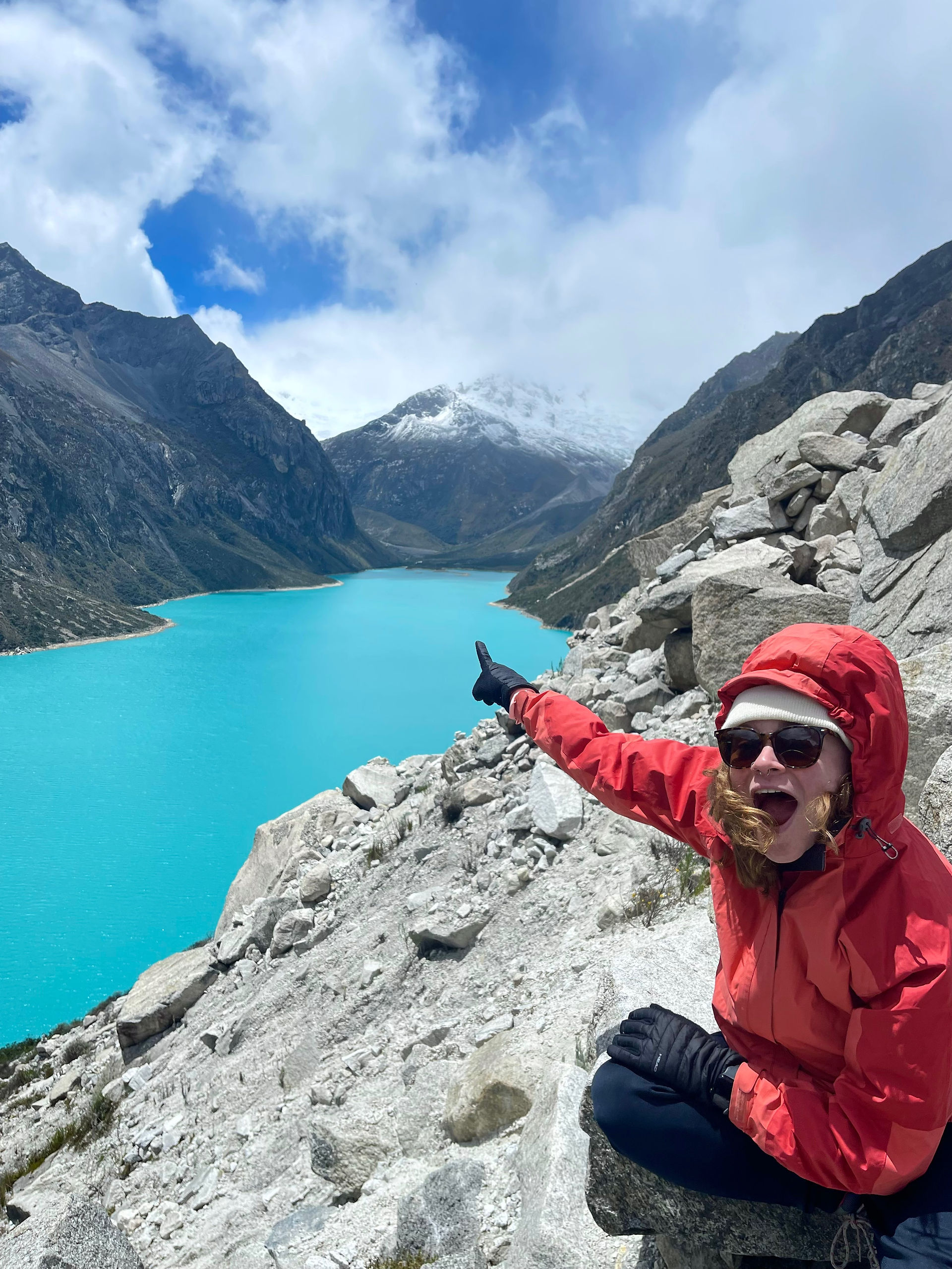 Me awe-struck at the view from the Lake Parón viewpoint.