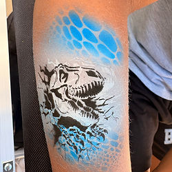 Dinosaur theme airbrush tattoos 
