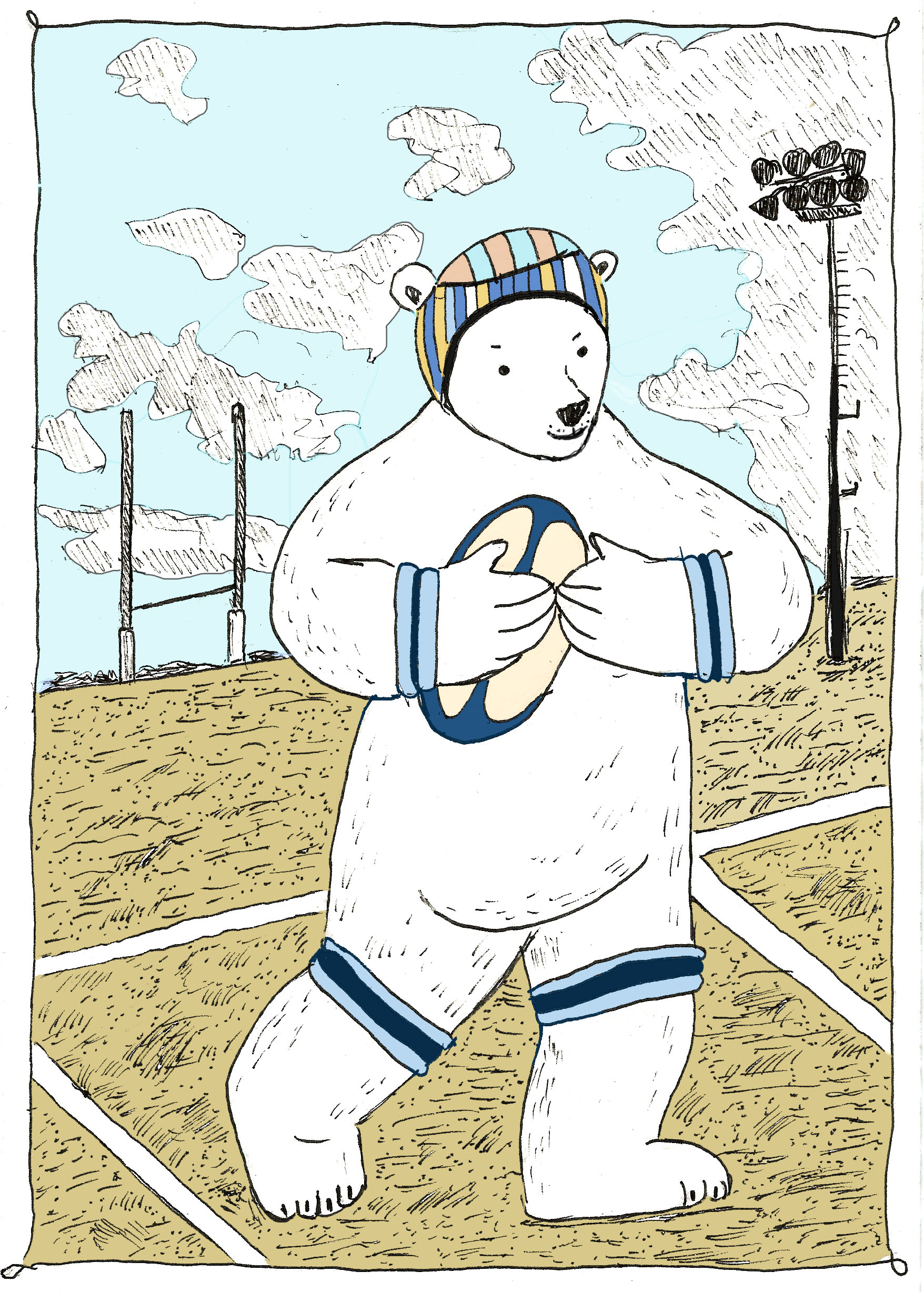 Orsetto giocatore di rugby