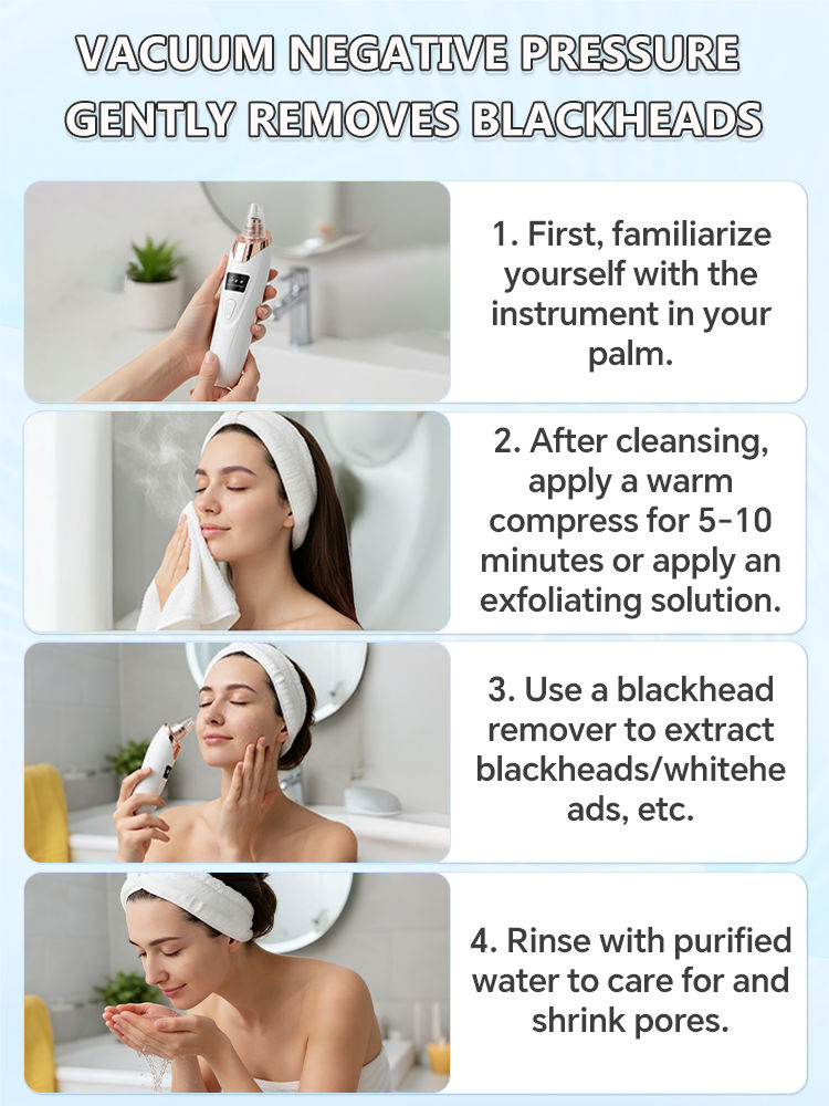 Miniatura: Blackhead Remover pimples and blackheads vacuum pores removal  facial skin clean