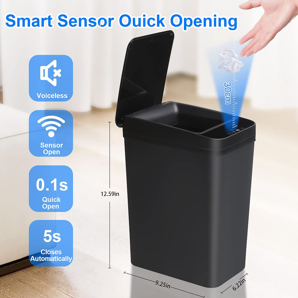 Miniatura: Bathroom Touchless Trash,12L Motion Sensor-Activated Trash Can with Lid,Automati