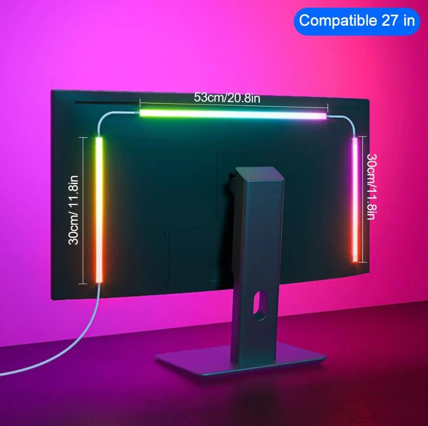 Miniatura: USB PC LED Strip Lights 24-34 Inch Computer RGBIC APP Music Sync Monitor Screen 
