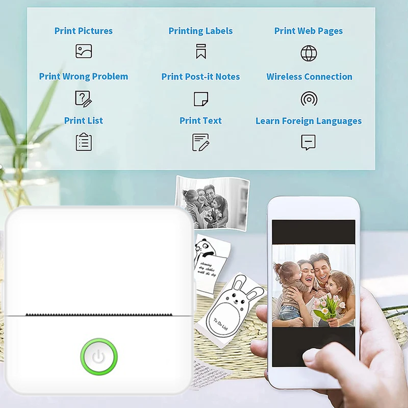 Miniatura: Mini Portabl Printer Inkless Sticker Maker, Free Cut Small Pocket Printer, Porta