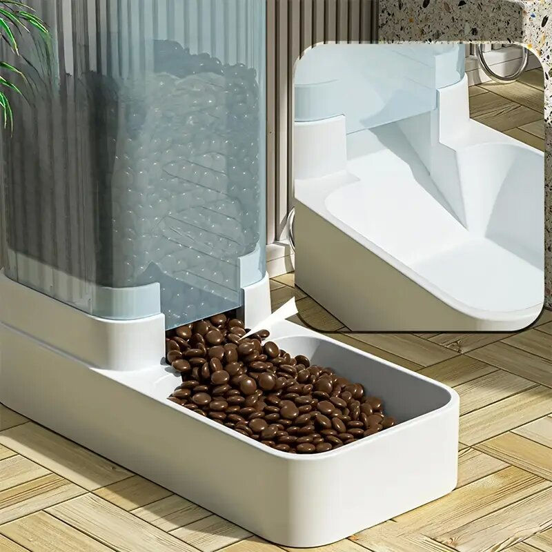 Miniatura: 1pc/2pcs Automatic Dog Feeder/Water Dispenser, Plastic Gravity Dog Food And Wate