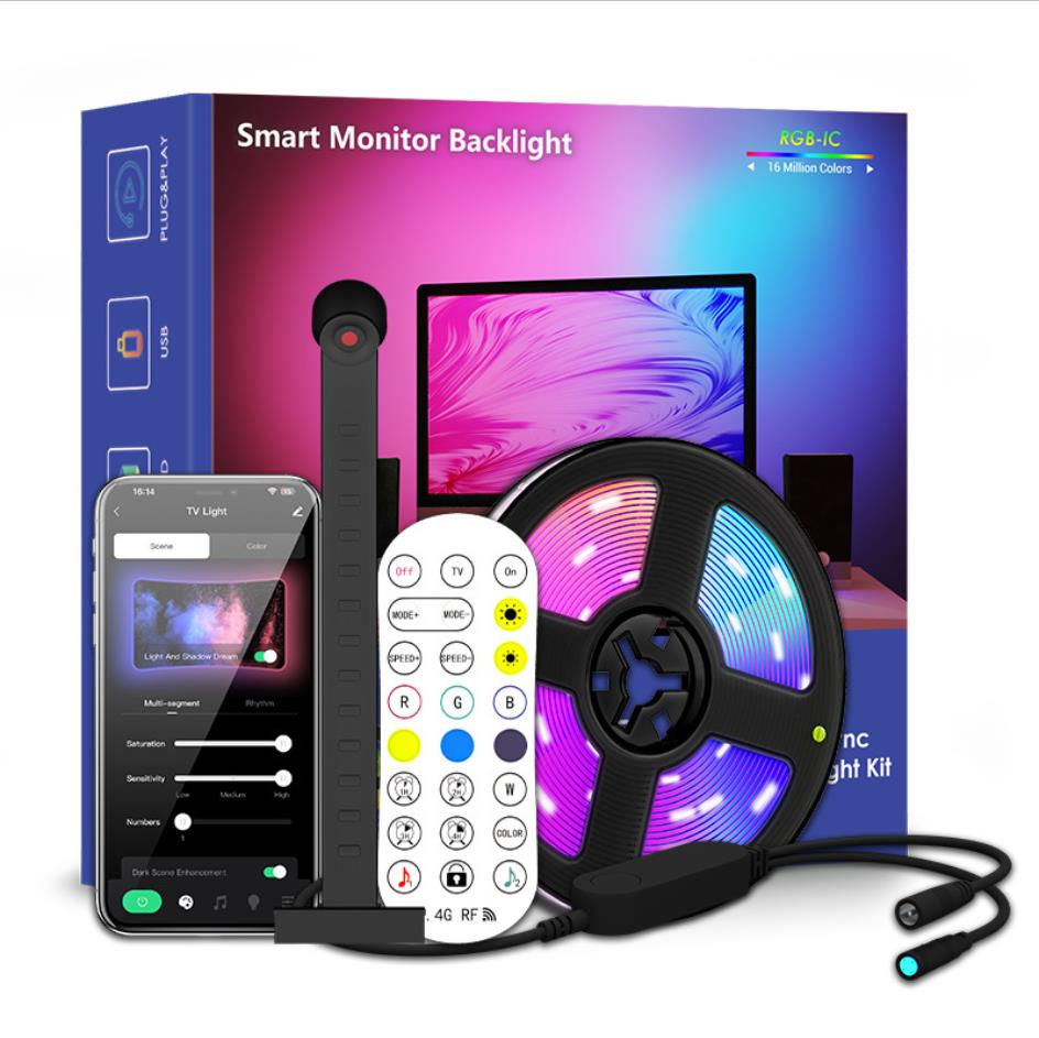 Miniatura: RGBIC LED TV Backlight Strip with Camera App Control Music Sync Smart Lights for