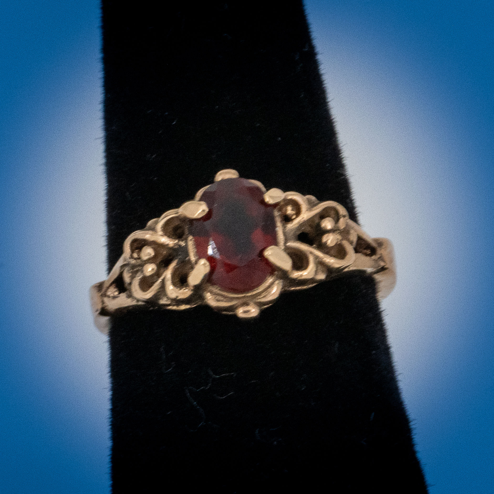 Garnet in 14k yellow gold ring