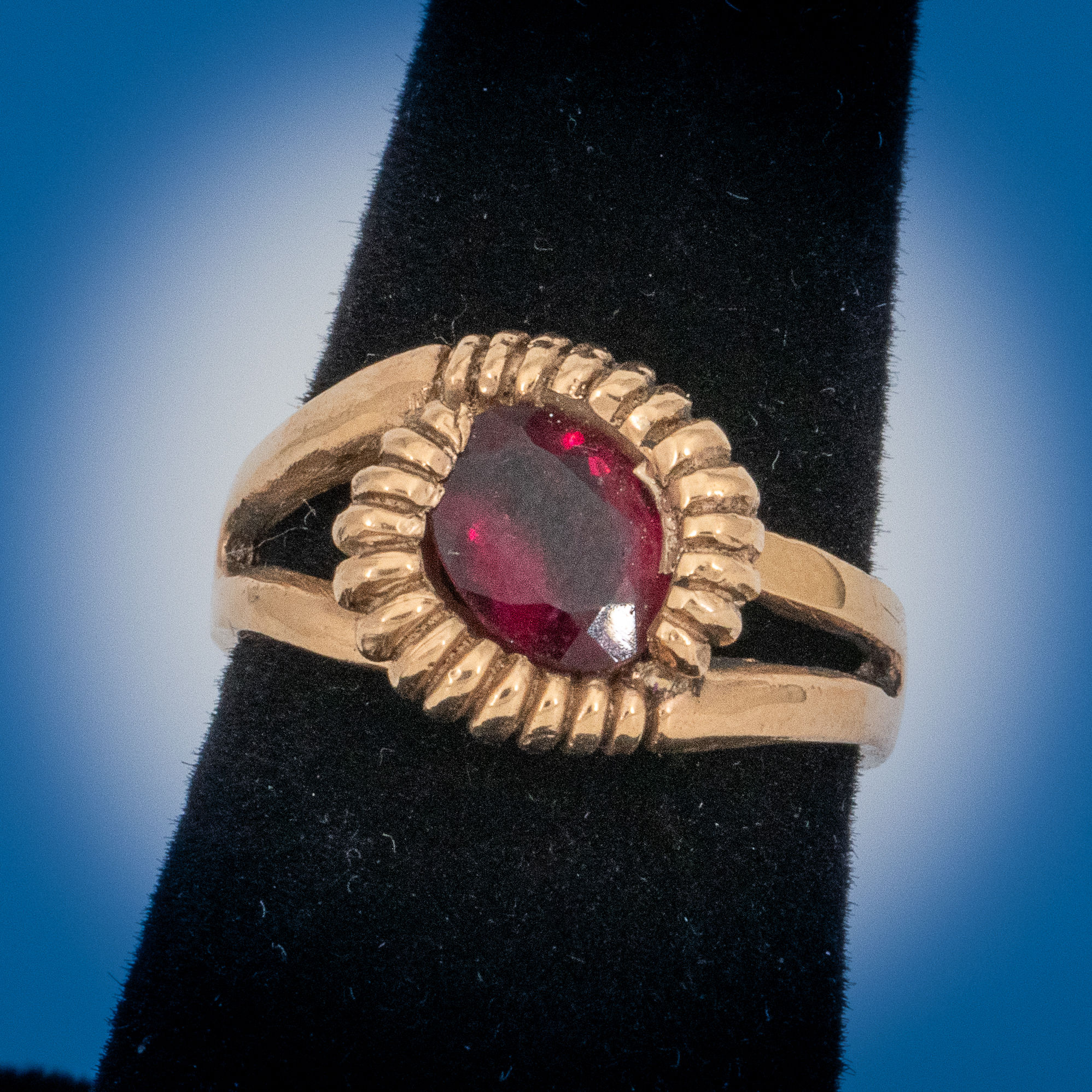 Ruby in 14k yellow gold ring