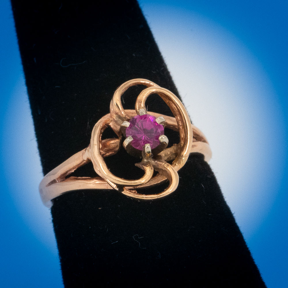 Garnet in 14k yellow gold ring