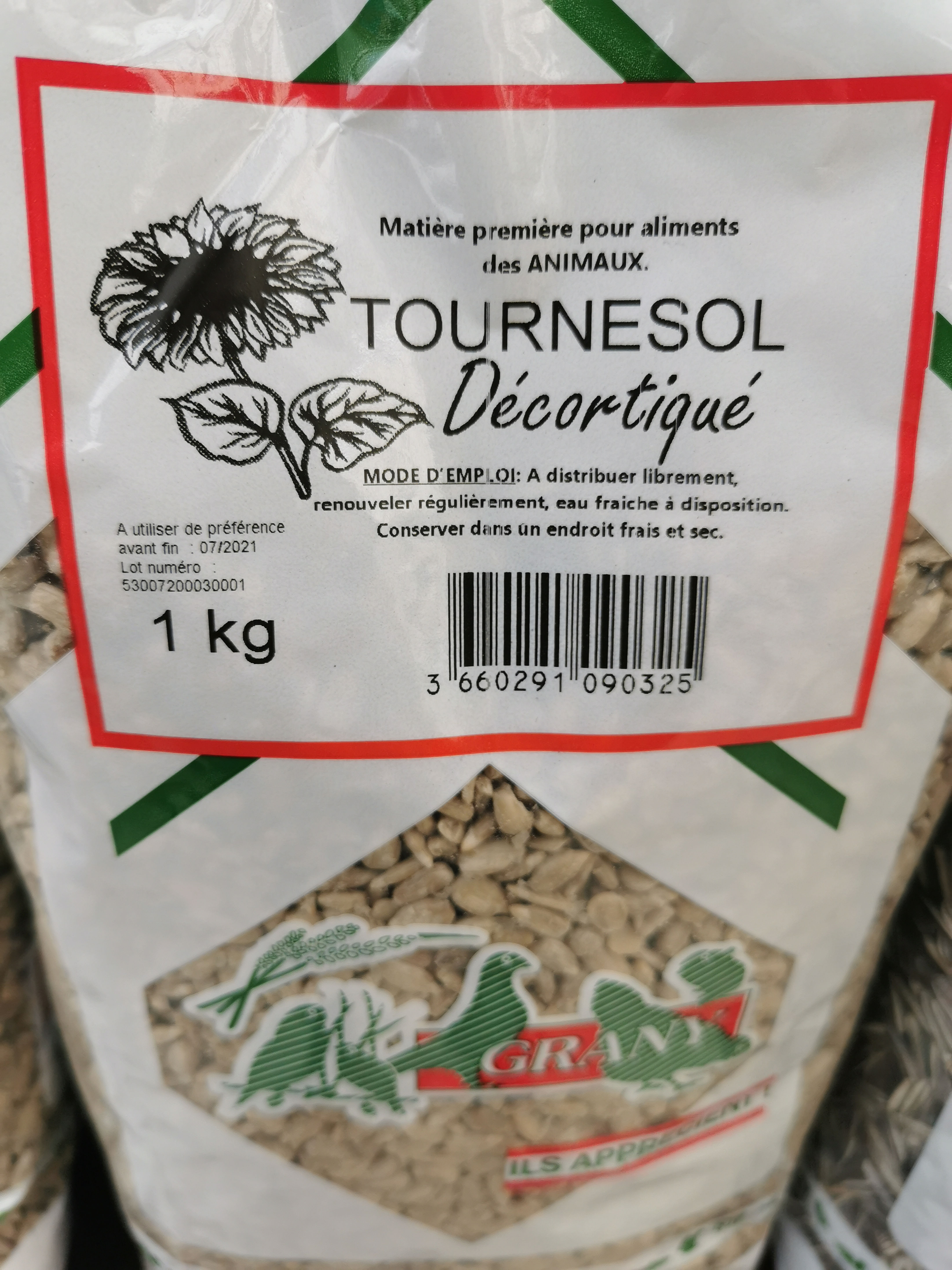 Tournesol décortiqué 1kg 