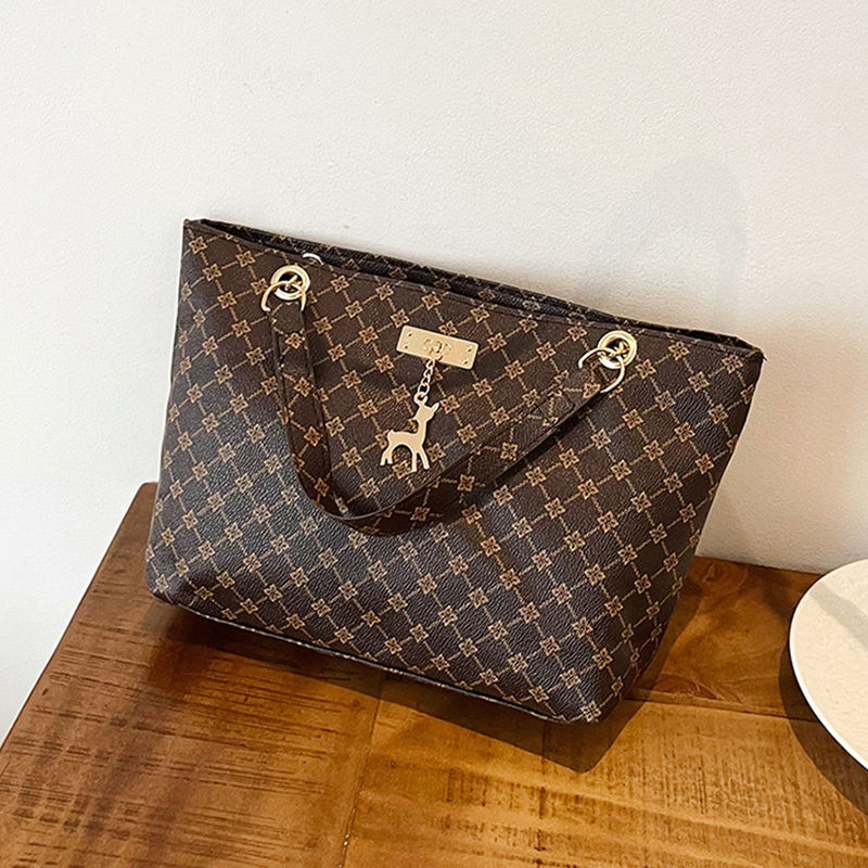 Miniatura: Bolsa feminina grande, estilo tote, design luxuoso, bolsa de ombro moderna em PU