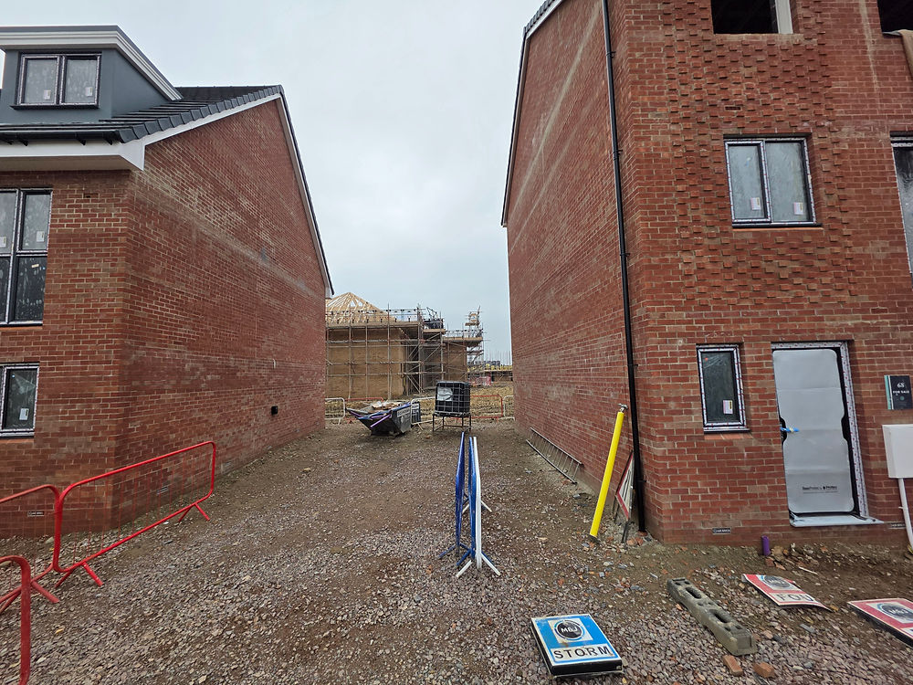 New brick buildings under construction