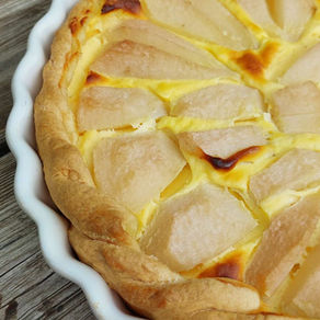 Glutenfreie Birnen Tarte mit Vanillepudding
