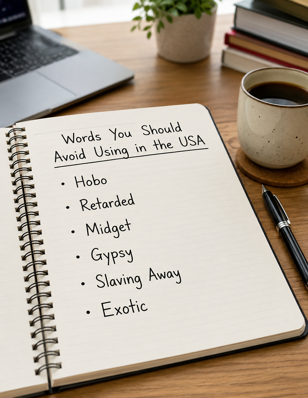 Words You Shouldn't Say in The United States