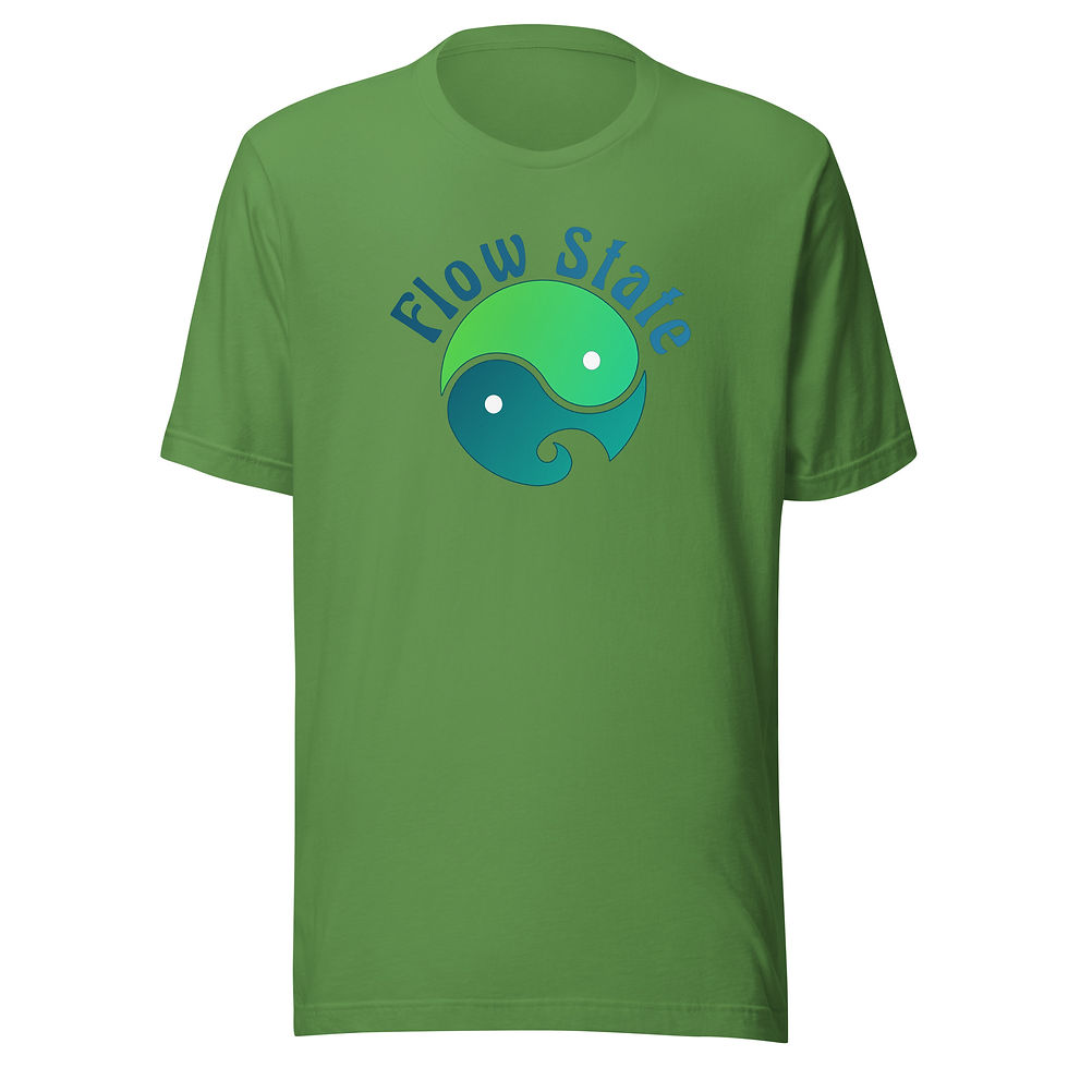 Thumbnail: Yin-yang symbol with wave design in green and blue. "Flow State" text above. Inspires balance and calm.