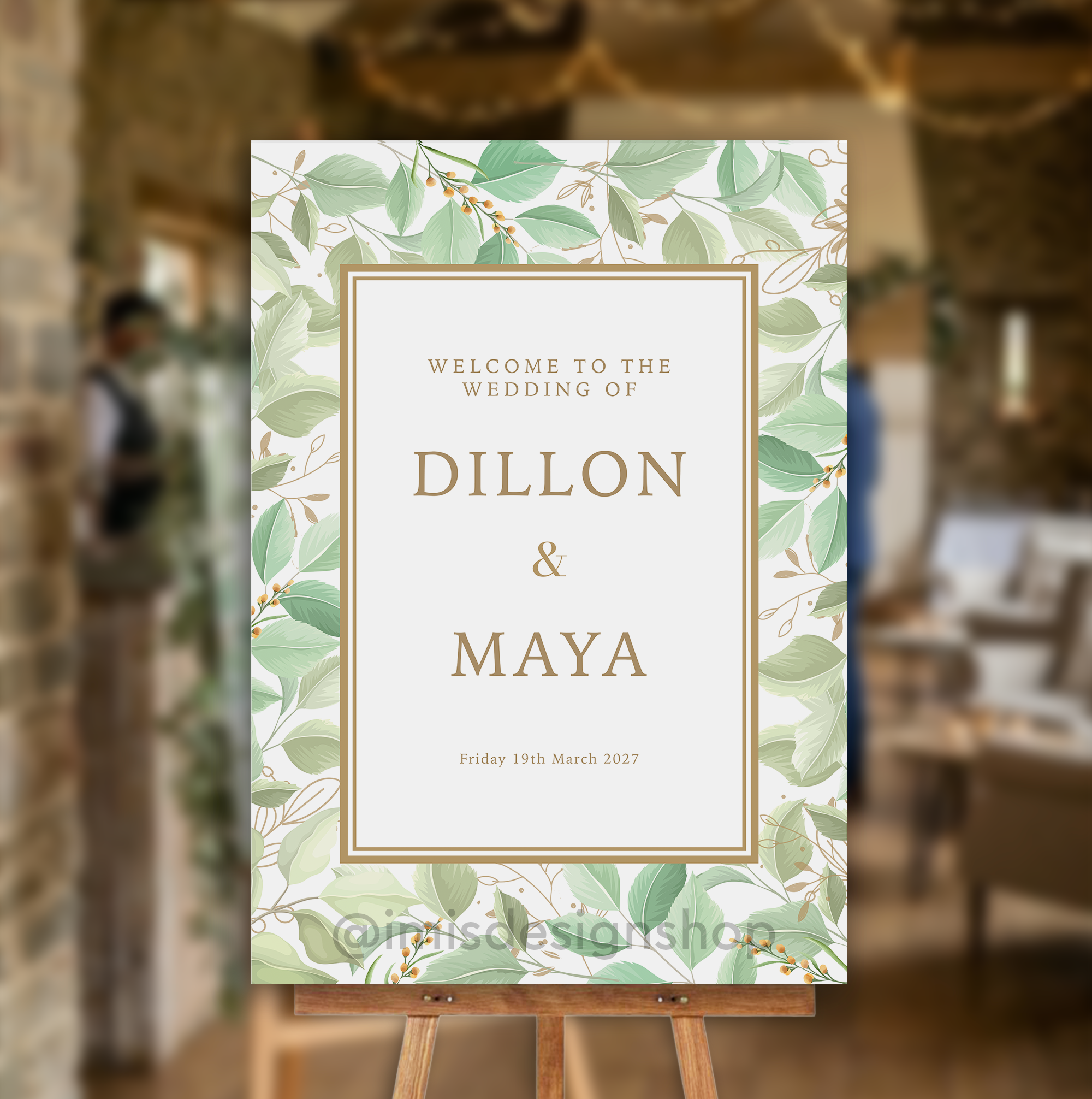 Green Foliage Welcome Sign