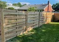 New horizontal cedar privacy fence installed by Fusion fence in Cincinnati