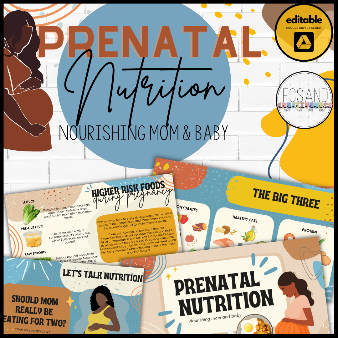 Prenatal Nutrition Lesson & Fun Assignment