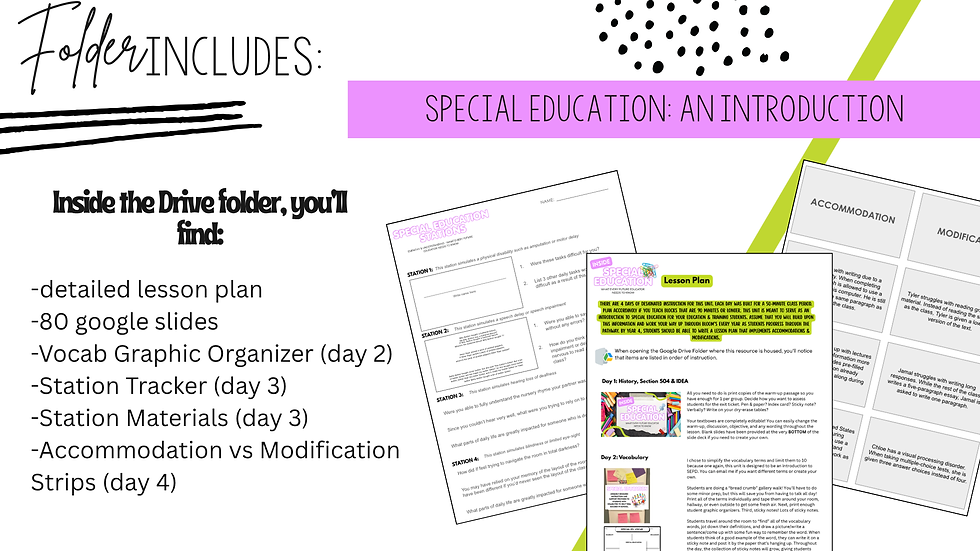 Thumbnail: Special Education 4-Day Unit | Education & Training Pathway