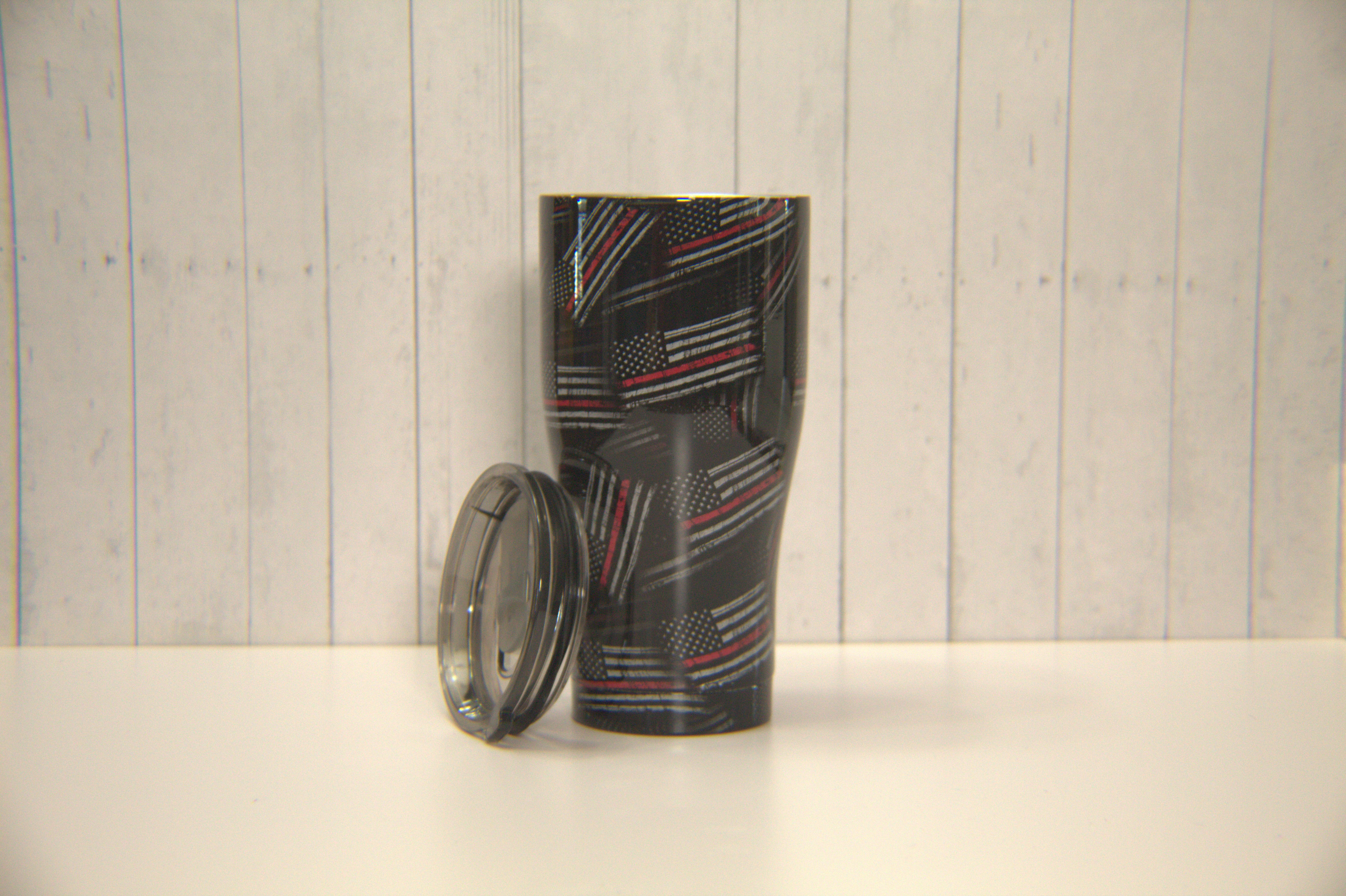 FD Thin Red Flag 30 Oz Tumbler