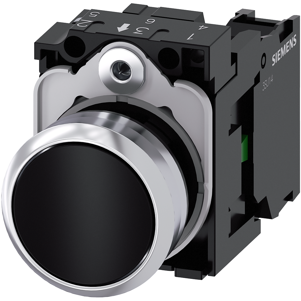 Botón negro rasante línea metálica.