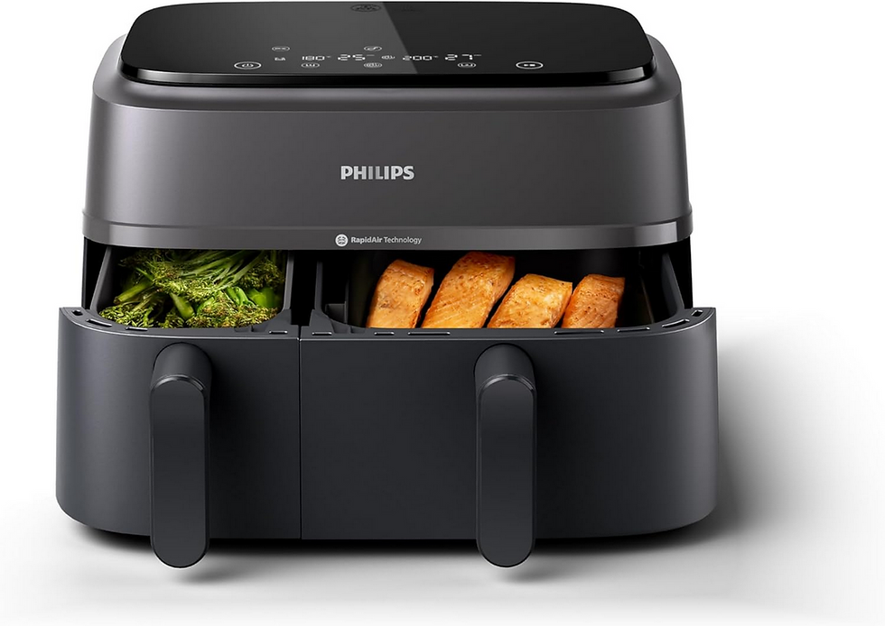 Friteuse à air Philips avec légumes et poisson