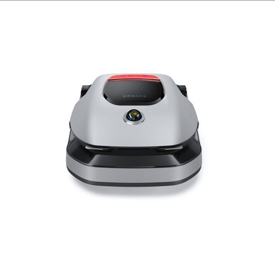 Robot tondeuse Dreame A1 vue de face sur fond blanc.
