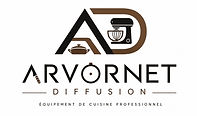 Logo Arvorne Diffusion avec batteur et casserole